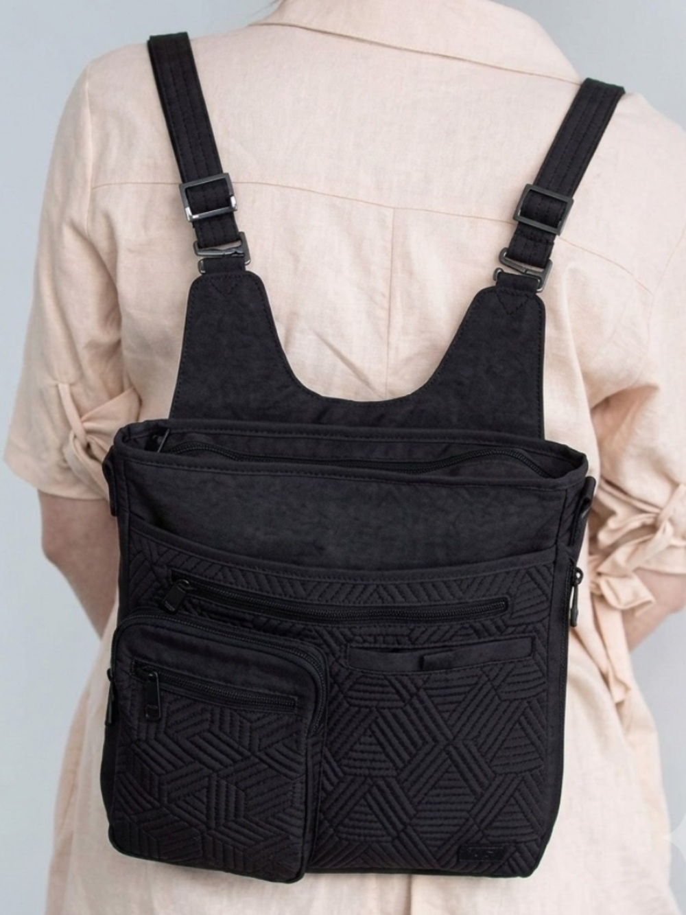 Lug Monorail Convertible Crossbody Bag Midnight Black